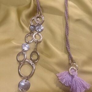 💗💗💗Elegant Gold and Silver Necklace with Tassel Accents